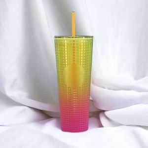 NWT Starbucks Venti (24oz) Colorful Lemon Gradient Cold Cup Tumbler Summ…